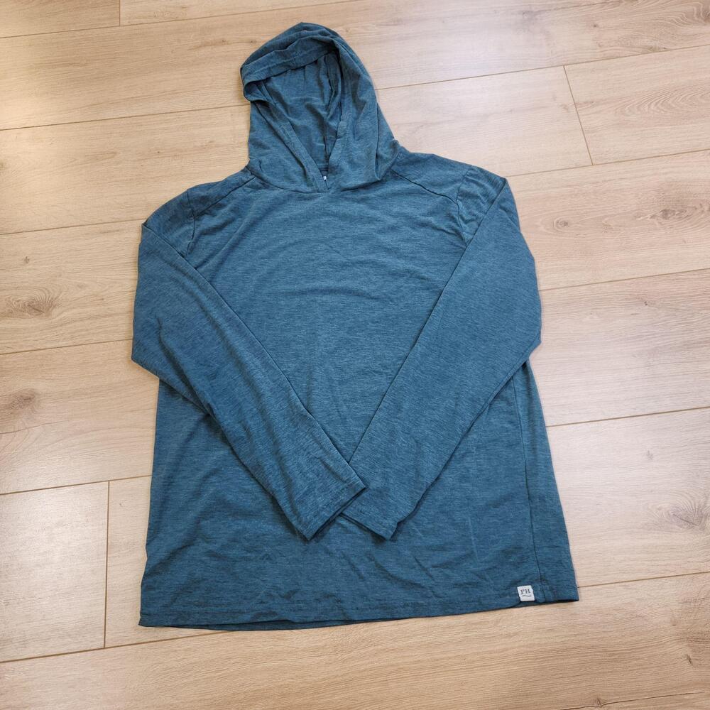 Fair Harbor Hoodie Shirt Mens Medium Blue Long Sleeve Sun Protection UPF 50